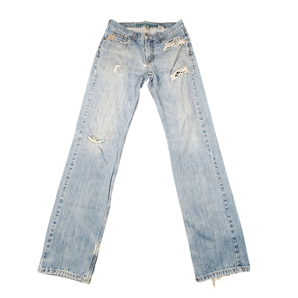 Cinch Grant Men's Distressed Jeans 33x38 (Meas 33x36.25) Relaxed Western Cowboy